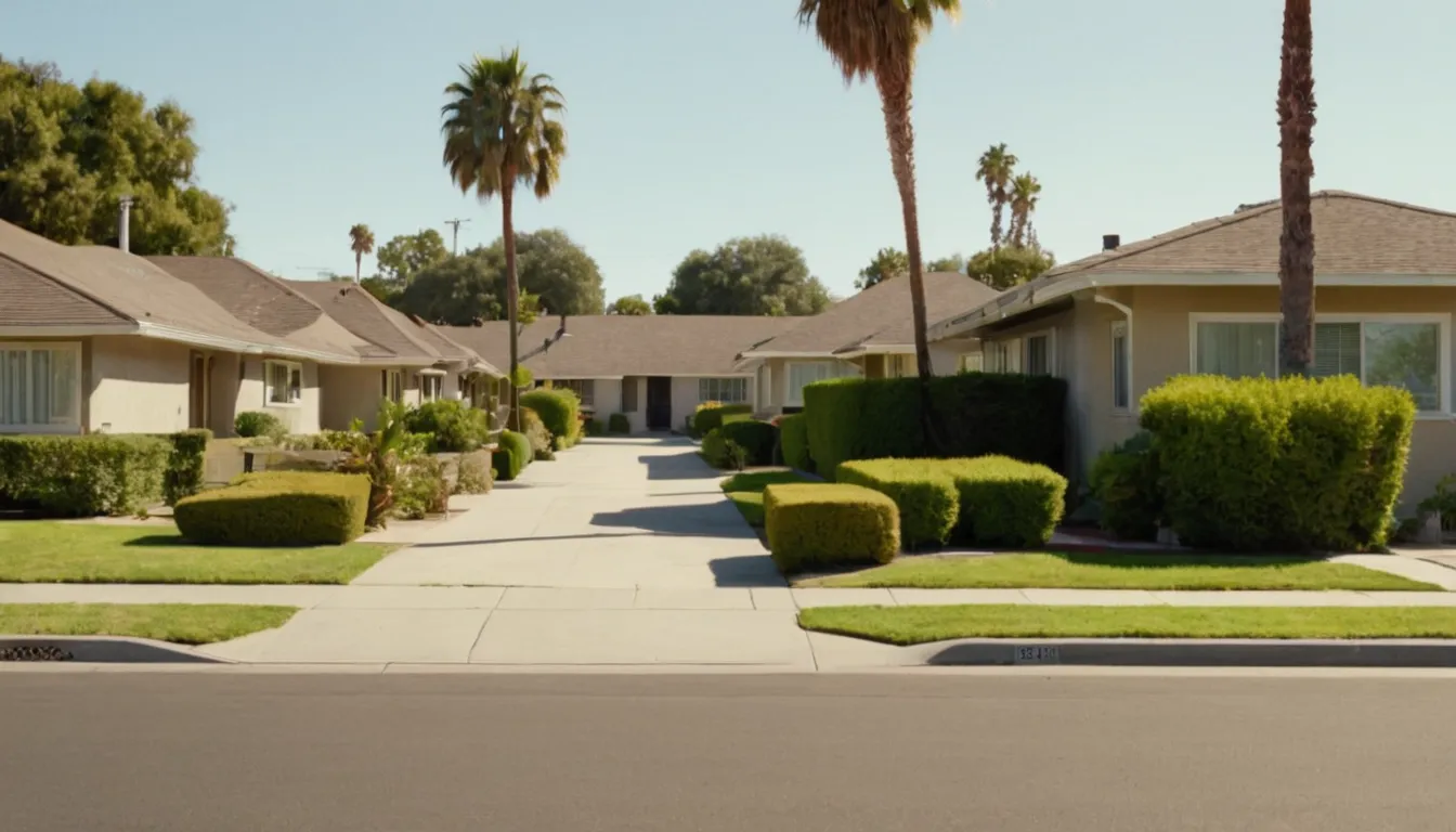 Neighborhood of older bungalows and tract homes in the Los Angeles area